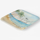 Rehearsal Dinner Beach and Palm Trees Wedding Papieren Bordje (Gebogen)
