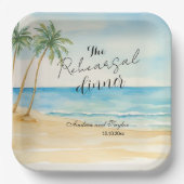 Rehearsal Dinner Beach and Palm Trees Wedding Papieren Bordje (Voorkant)