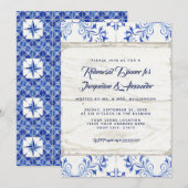 Rehearsal Dinner Boerderij Navy Country Chic Rusti Kaart (Voorkant / Achterkant)