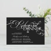 Rehearsal Dinner Classic Scrolls Wedding Uitnodige Kaart (Staand voorkant)