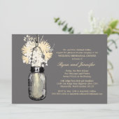 Rehearsal Dinner - Daisies Wildbloemen & Mason Jar Kaart (Staand voorkant)