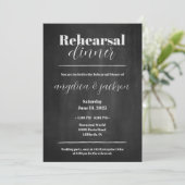 Rehearsal Dinner Elegant Chalkboard Design Kaart (Staand voorkant)