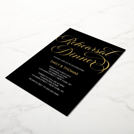 Rehearsal dinner Elegant Foil Invitation (Rotation)