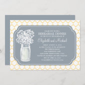 Rehearsal Dinner Honeycomb Mason Jar Wildbloemen Kaart (Voorkant / Achterkant)