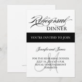 Rehearsal Dinner Invitations Black White Monogram Kaart (Voorkant / Achterkant)