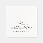 Rehearsal Dinner The Night Before Modern Wedding Servet (Voorkant)
