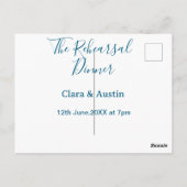 Rehearsal dinner the night before simple minimal m briefkaart (Achterkant)
