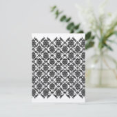 Rehearsal Dinner Uitnodiging - Black Damask (Staand voorkant)