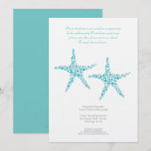 Rehearsal Dinner Wedding Aqua Turquoise Starfish Kaart (Voorkant / Achterkant)