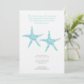 Rehearsal Dinner Wedding Aqua Turquoise Starfish Kaart (Staand voorkant)