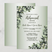 Rehearsal Dinner Wedding Party Greenery Floral Kaart (Voorkant / Achterkant)