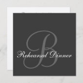 Rehearsal Dinner Wedding Uitnodiging Monogram Name (Voorkant / Achterkant)