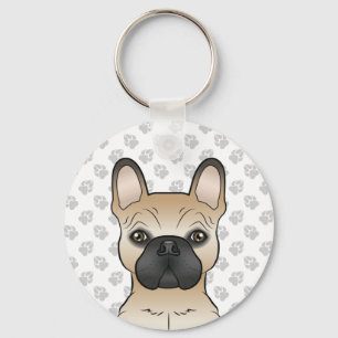 Rehkleurige Franse Bulldog Hond Met Zwar Masker &  Sleutelhanger