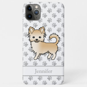 Rehkleurige Langharige Chihuahua Cartoon Hond & Na iPhone 11 Pro Max Hoesje