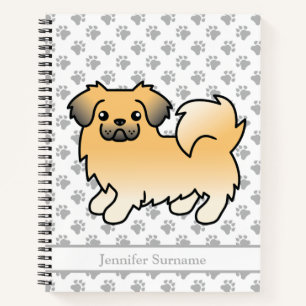 Rehkleurige Tibetaanse Spaniel Cute Cartoon Hond & Notitieboek