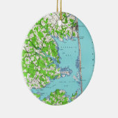 Rehoboth Beach & Bethany Beach Delaware Map (1938) Keramisch Ornament (Rechts)