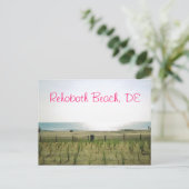 Rehoboth Beach Briefkaart - Roze inkt (Staand voorkant)