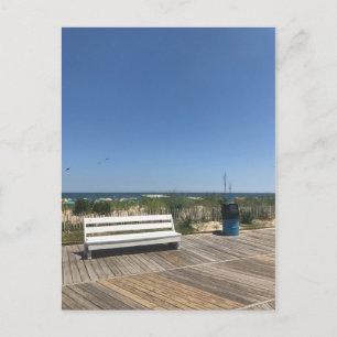 Rehoboth Beach DE Boardwalk Bench Photo Travel Briefkaart