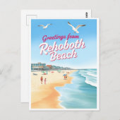 Rehoboth Beach, Delaware Coastal Vintage Briefkaart (Voorkant / Achterkant)