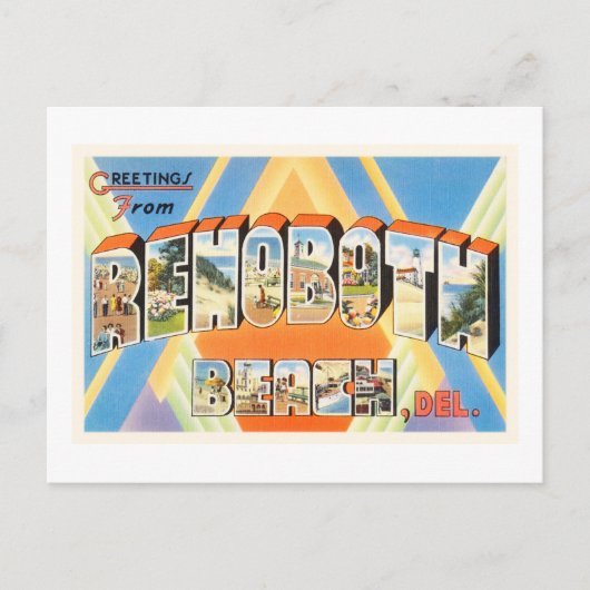 Rehoboth Beach Delaware DE Vintage voyage Carte po (Devant)