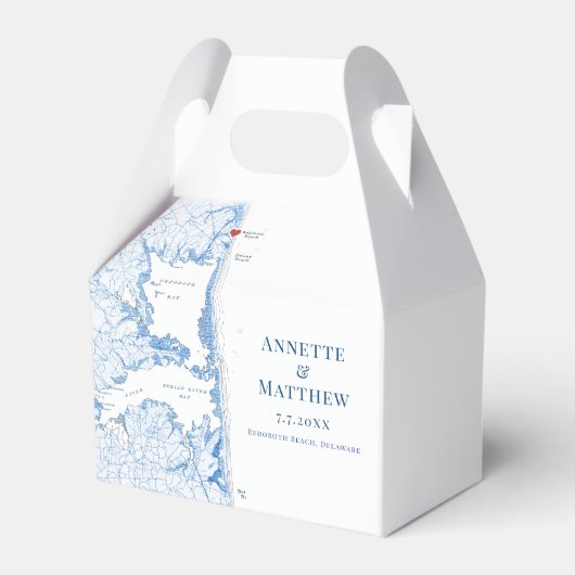 Rehoboth Beach Delaware Kaart Elegante bruiloft Bedankdoosjes (Voorkant Zijde)