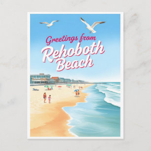Rehoboth Beach, Delaware Kust Vintage Briefkaart