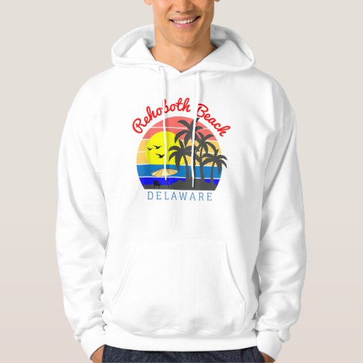 Rehoboth Beach Delaware  Retro Hoodie (Voorkant)