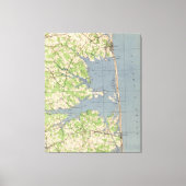  "Rehoboth & Bethany Beach DE Map" (1944) Canvas Afdruk (Voorkant)