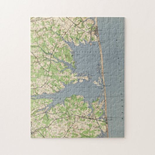 "Rehoboth & Bethany Beach DE Map" (1944) Legpuzzel (Verticaal)