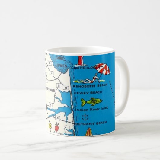 Rehoboth Bethany Beach Delaware Mug Koffiemok (Voorkant rechts)