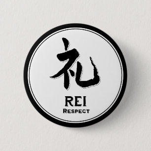 REI respecteert bushido deugd samurai kanji Ronde Button 5,7 Cm