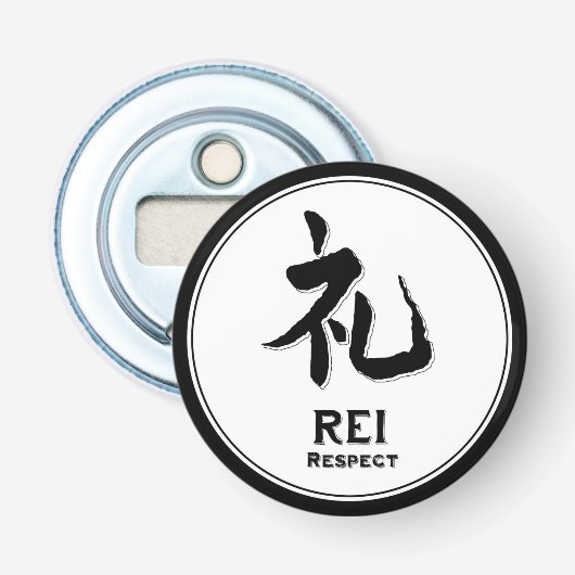 REI respecteert bushido deugd samurai kanji tattoo Button Flesopener (Voorkant)