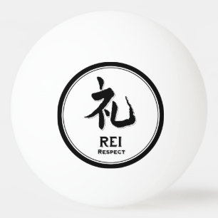 REI respecteert bushido deugd samurai kanji tattoo Pingpongballen