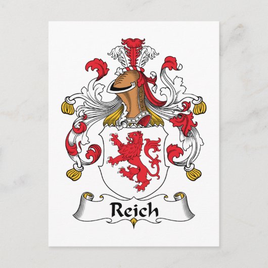 Reich Family Crest Briefkaart (Voorkant)