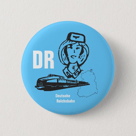 Reichsbahndesign DDR Ronde Button 5,7 Cm (Voorkant)