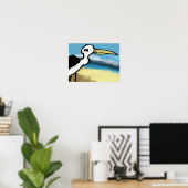 Reiger aan de zeekant poster (Thuiskantoor)