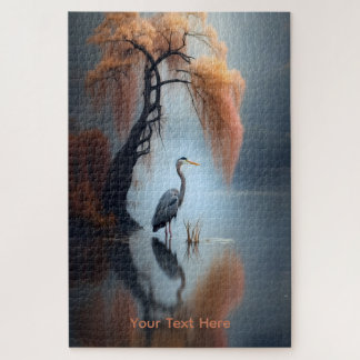 Reiger bij de oever Muur Kunst Legpuzzel