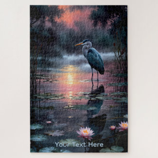 Reiger bij de oever Muur Kunst Legpuzzel