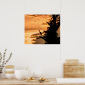 Reiger bij zonsondergang - James River -- kunstpos Poster (Keuken)