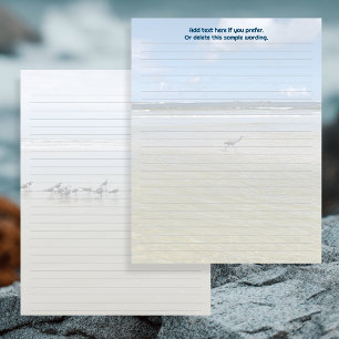Reiger en kust vogels gelinieerd flyer papier