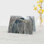 Reiger in de Winter Kaart (Gele Bloem)