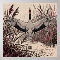Reiger Vleugels Riet Kunst Poster
