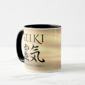 Reiki 霊 Japanse Calligrafische Life Energy 気 Mok (Voorkant links)