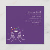 Reiki Carte de visite design Carré avec Chakras (Dos)