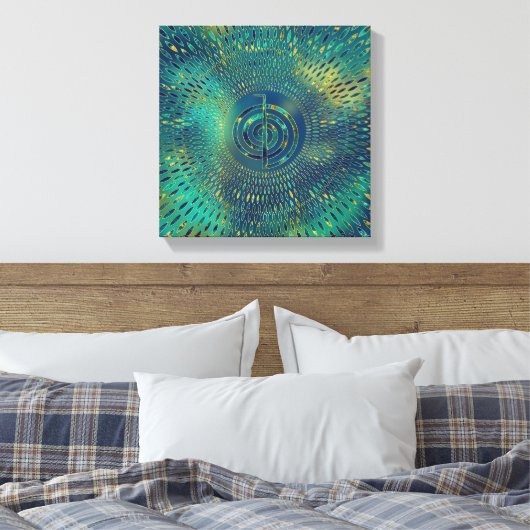 Reiki Cho Ku Rei - edelsteen en goud Canvas Afdruk (Insitu (Slaapkamer))