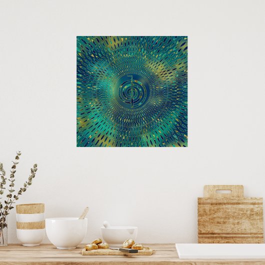 Reiki Cho Ku Rei - edelsteen en goud Poster (Keuken)