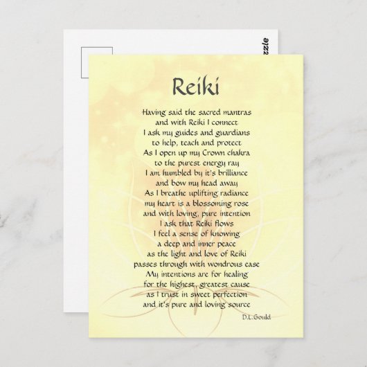 Reiki Connection Poem Art Briefkaart (Voorkant / Achterkant)