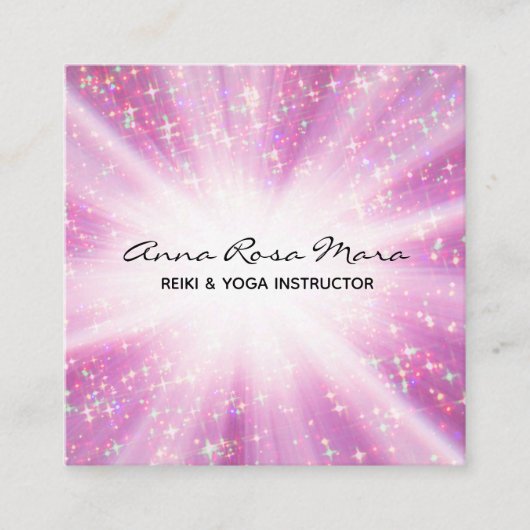** Reiki energie helende stralen licht werker glit Vierkante Visitekaartje (Voorkant)