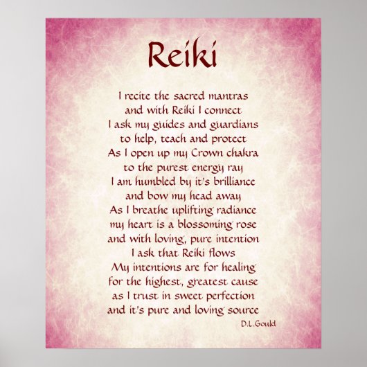 "Reiki" gedicht poster (Voorkant)