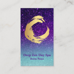 *~* Reiki - Glitter Gold Zen Spiral Meditation Visitekaartje
